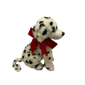 Beta Toys Realistic Dalmatian Fire Dog Stuffed Animal 15" Plush Puppy Red Bow